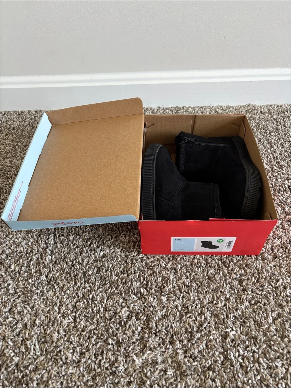 Cat & Jack Black Kids Zip Ankle Boots